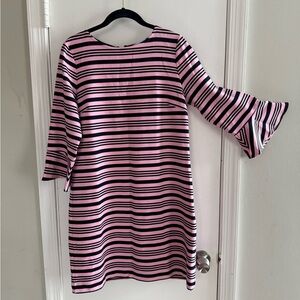 Draper James Pink and Black Striped Dress Size M